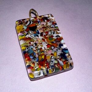 Murano Italian Multicolor Mosaic Necklace
